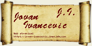 Jovan Ivančević vizit kartica